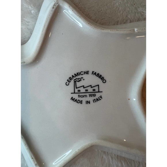 Merry Christmas Shooting Star Tray Ceramiche Fabbro Made in Italy - Picture 5 of 6